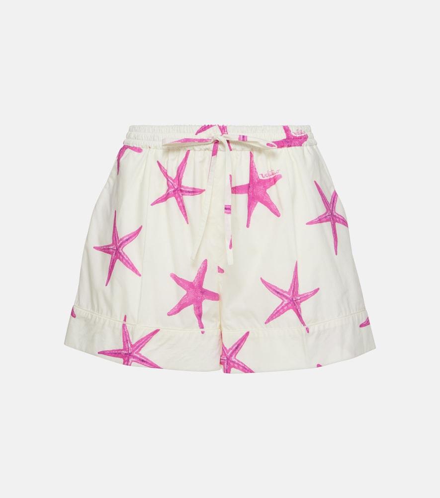 valentino starfish cotton poplin shorts