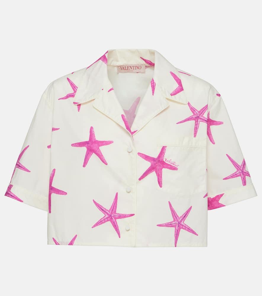 valentino starfish cropped cotton poplin shirt