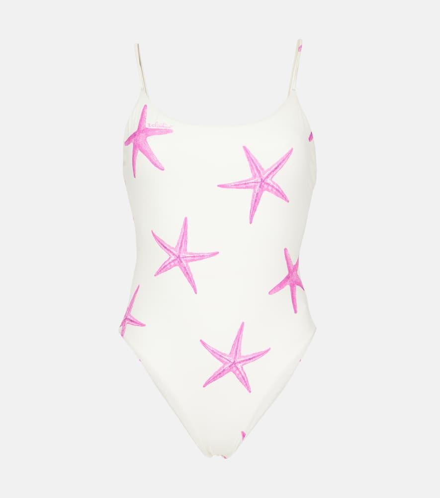 valentino starfish printed swimsuit