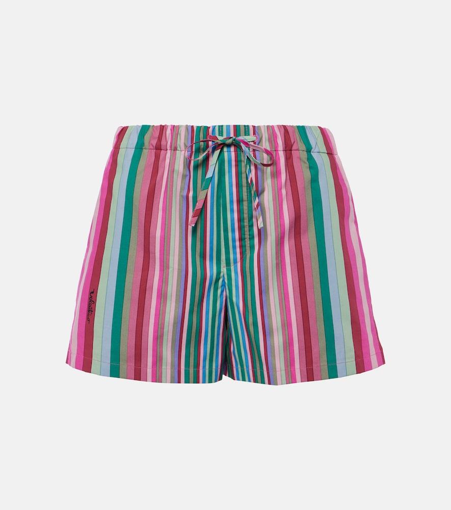 valentino striped cotton poplin shorts
