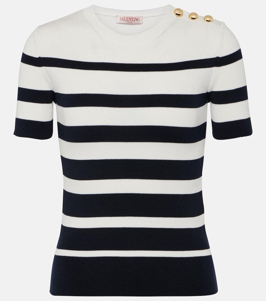 valentino striped cotton top
