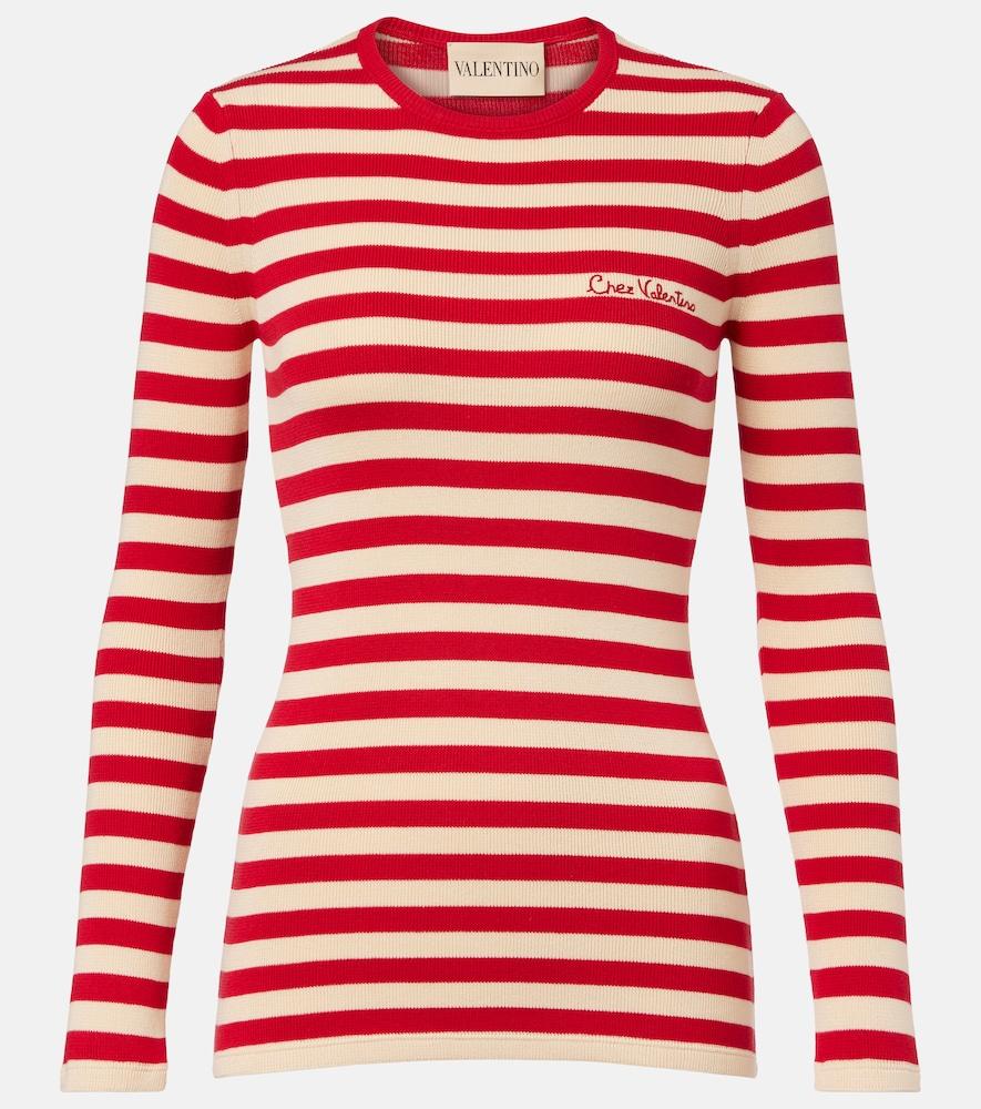 valentino striped ribbed
