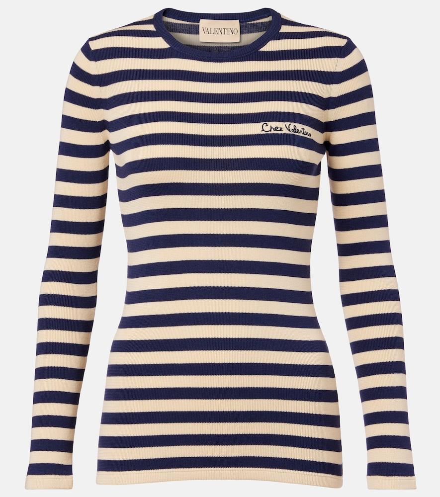 valentino striped ribbed