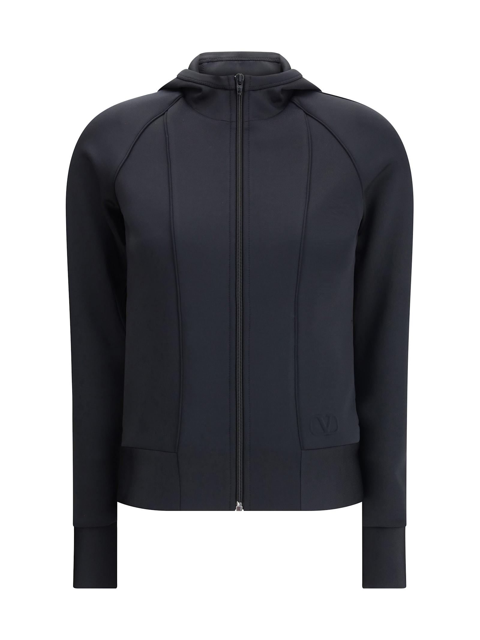 valentino structured technical jersey sweatshirt