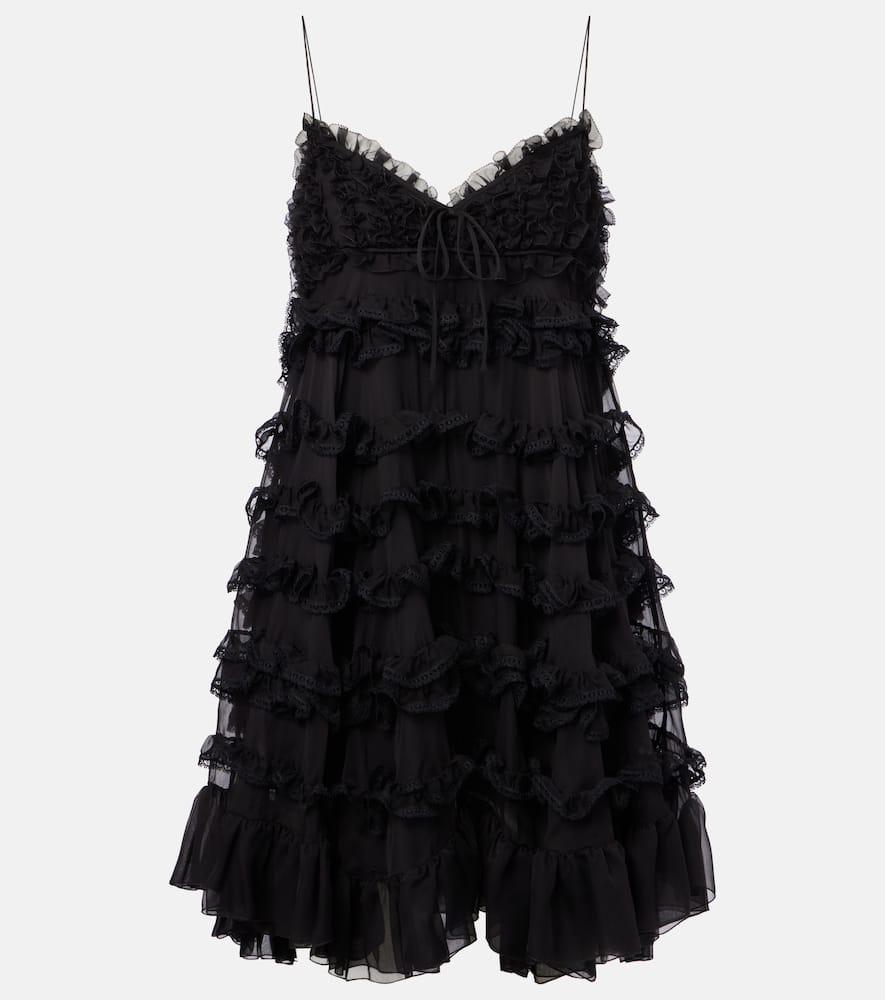 valentino tiered silk tulle minidress
