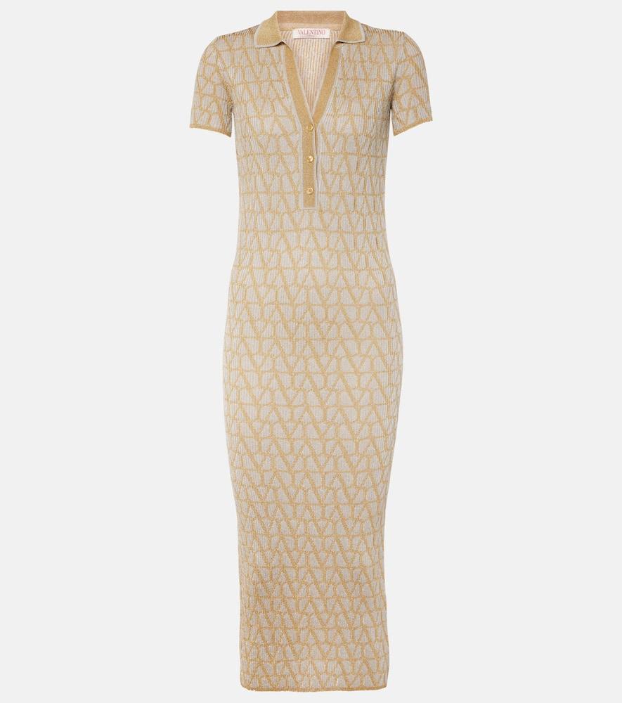 valentino toile iconographe lamé jacquard midi dress