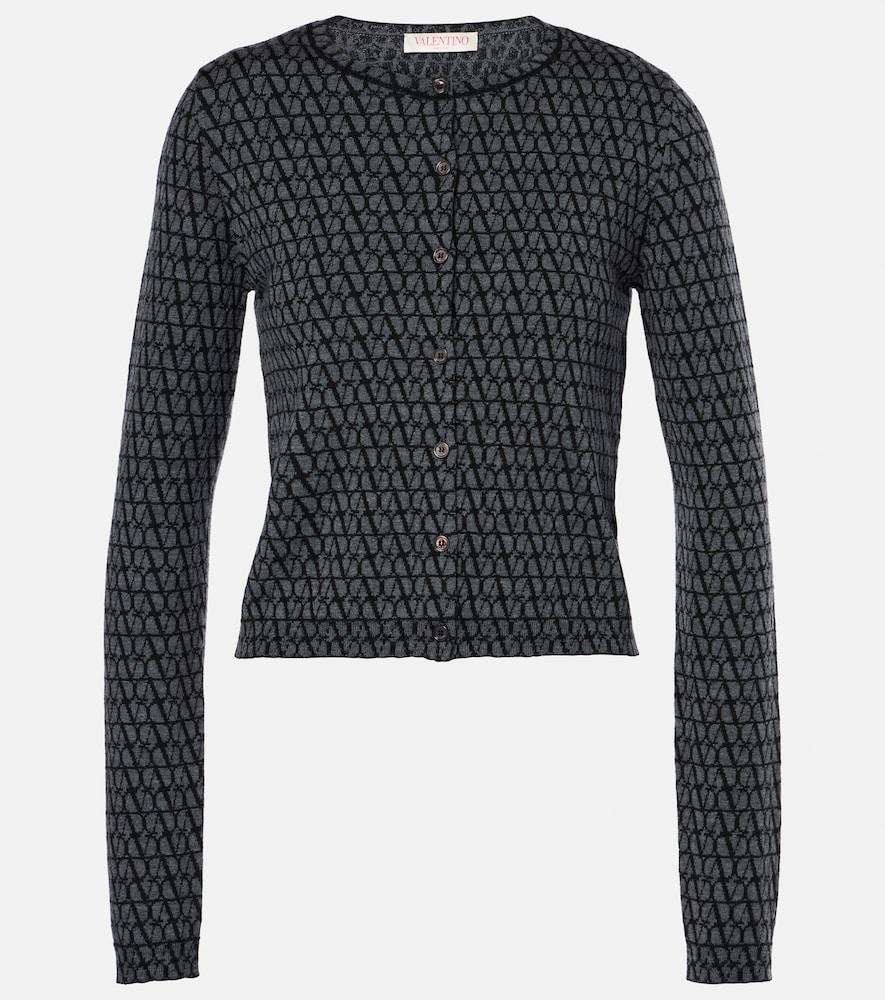valentino toile iconographe virgin wool cardigan