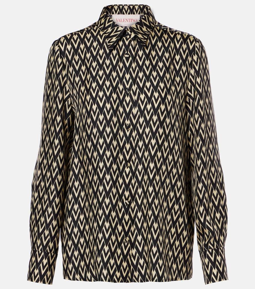 valentino toute la v silk twill shirt