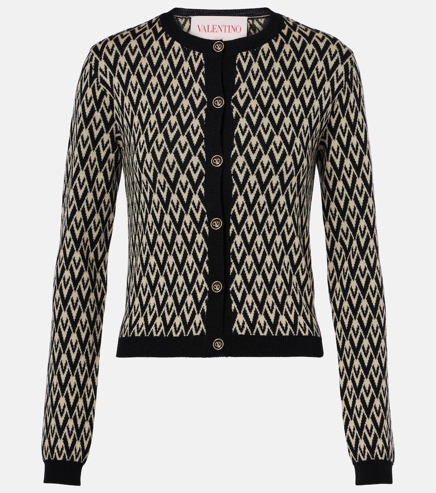 valentino toute la v virgin wool cardigan