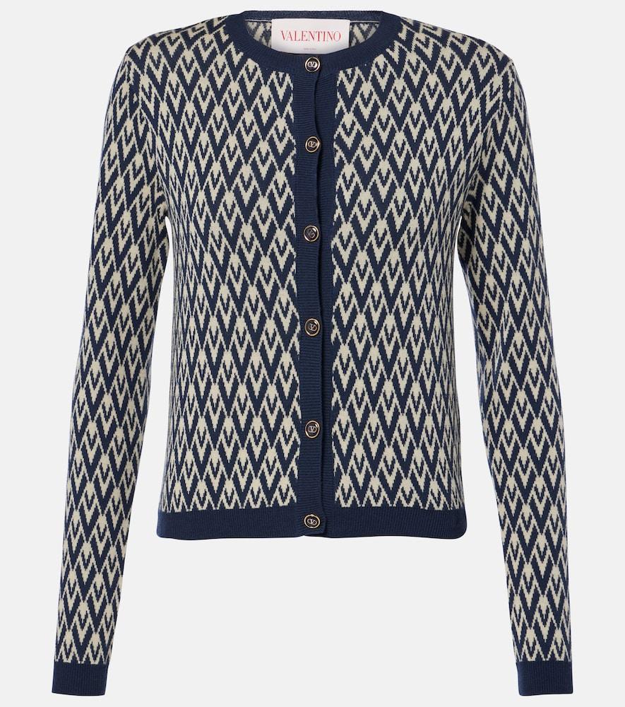 valentino toute la v virgin wool cardigan