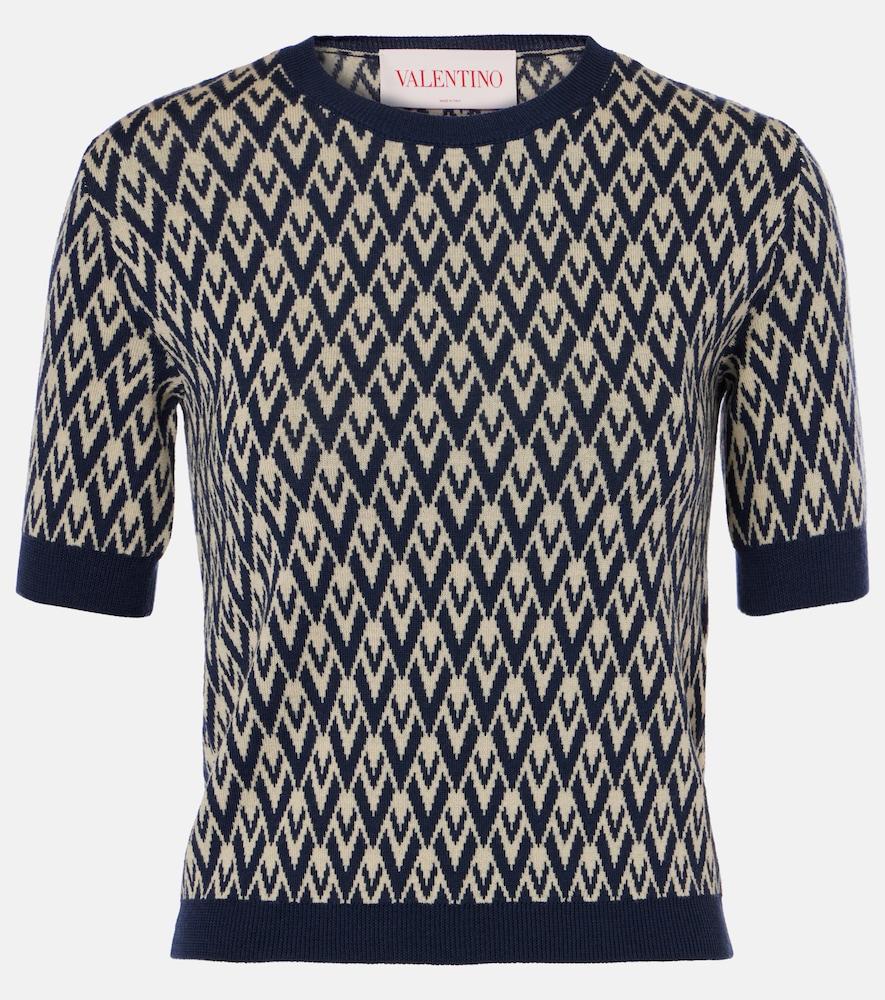valentino toute la v virgin wool sweater