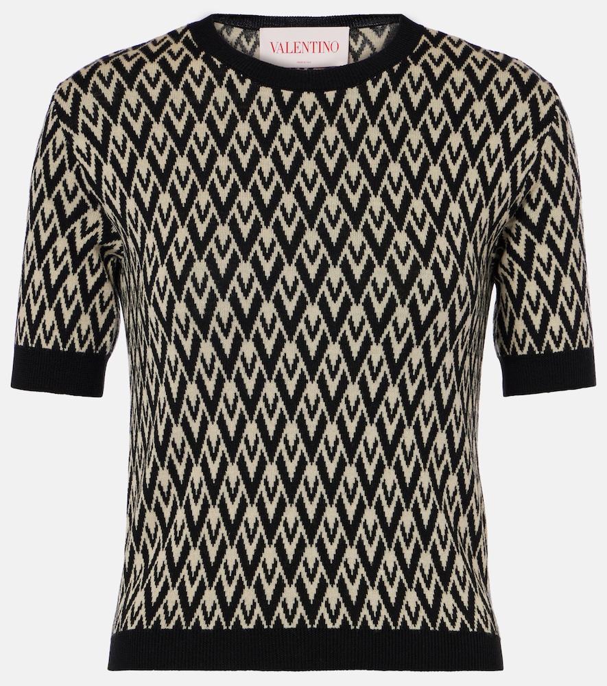 valentino toute la v virgin wool sweater