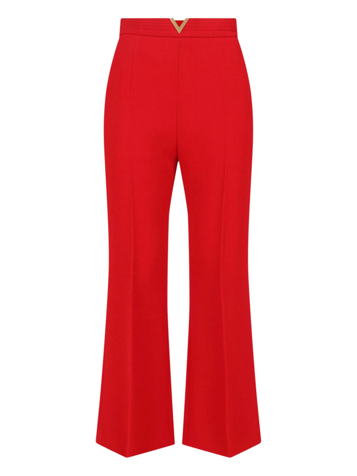 valentino trousers red virgin wool - women