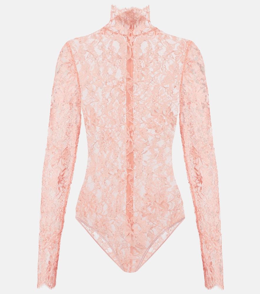 valentino turtleneck lace bodysuit