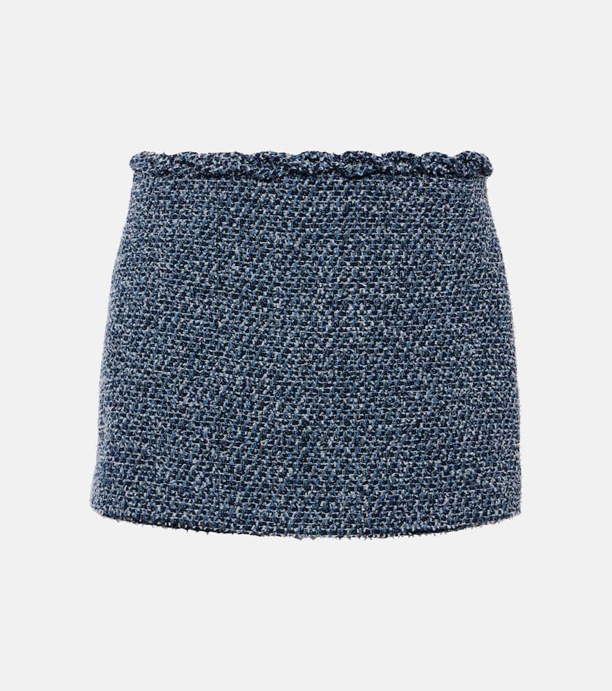 valentino tweed denim miniskirt