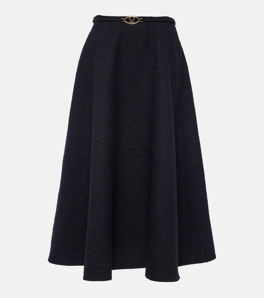 valentino tweed midi skirt
