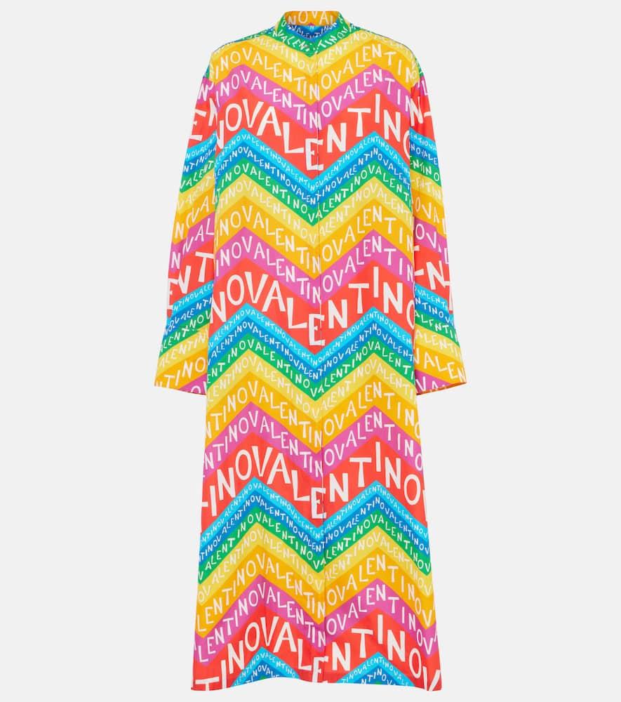 valentino valentino chevron 24 cotton shirt dress