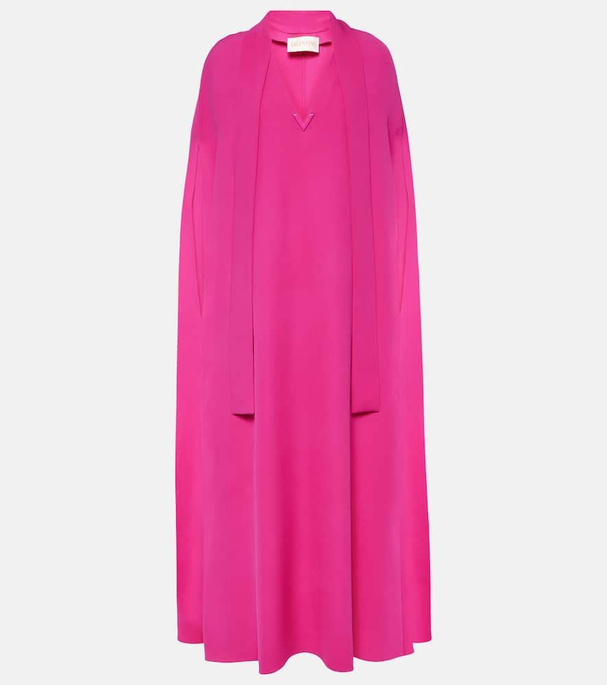 valentino vgold caped silk maxi dress