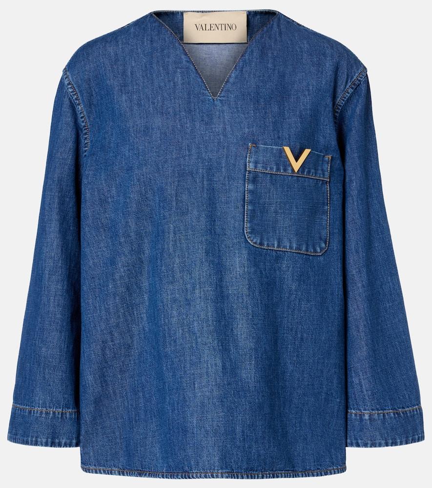valentino vgold chambray top
