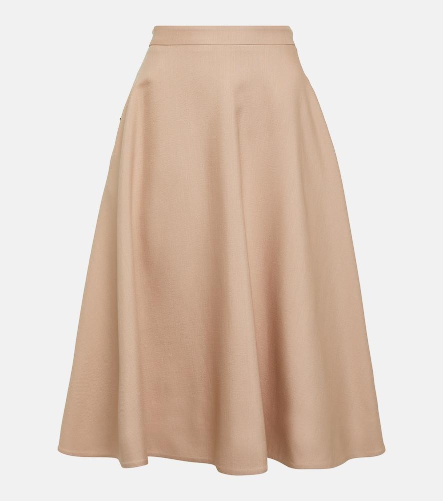 valentino vgold crêpe couture midi skirt