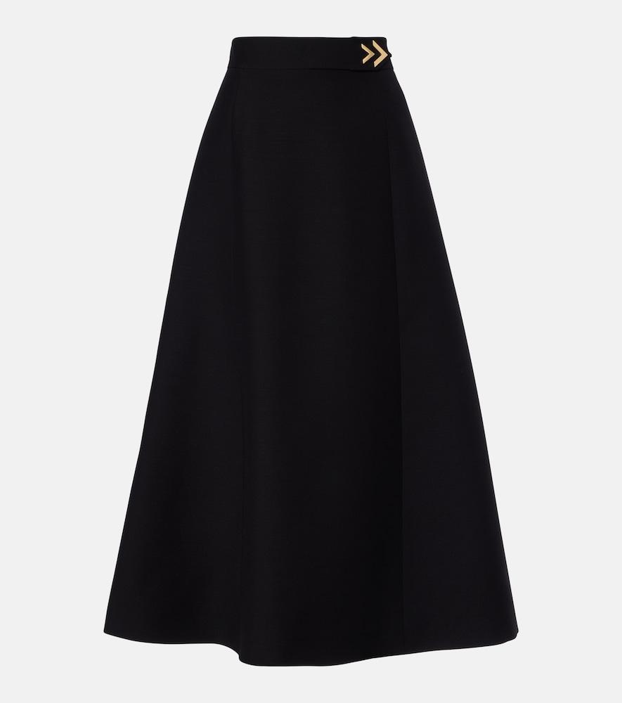 valentino vgold crepe couture midi skirt