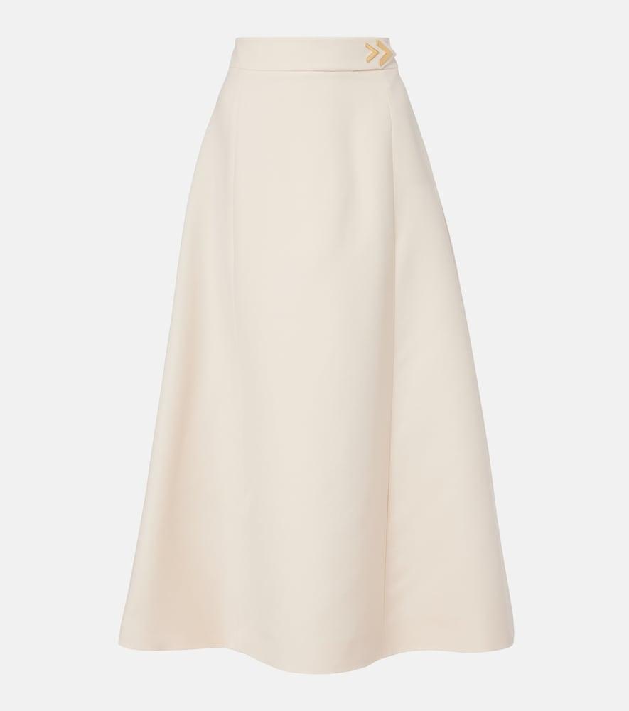 valentino vgold crepe couture midi skirt