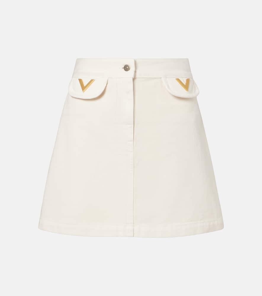 valentino vgold denim skirt