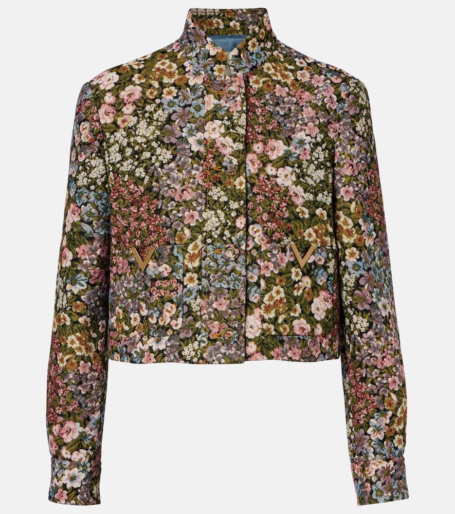valentino vgold floral cropped jacket