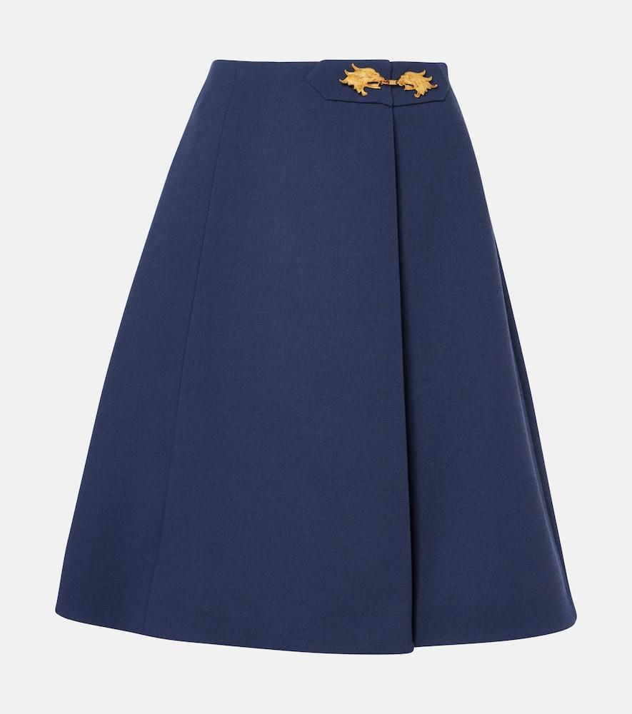 valentino virgin wool crêpe midi skirt
