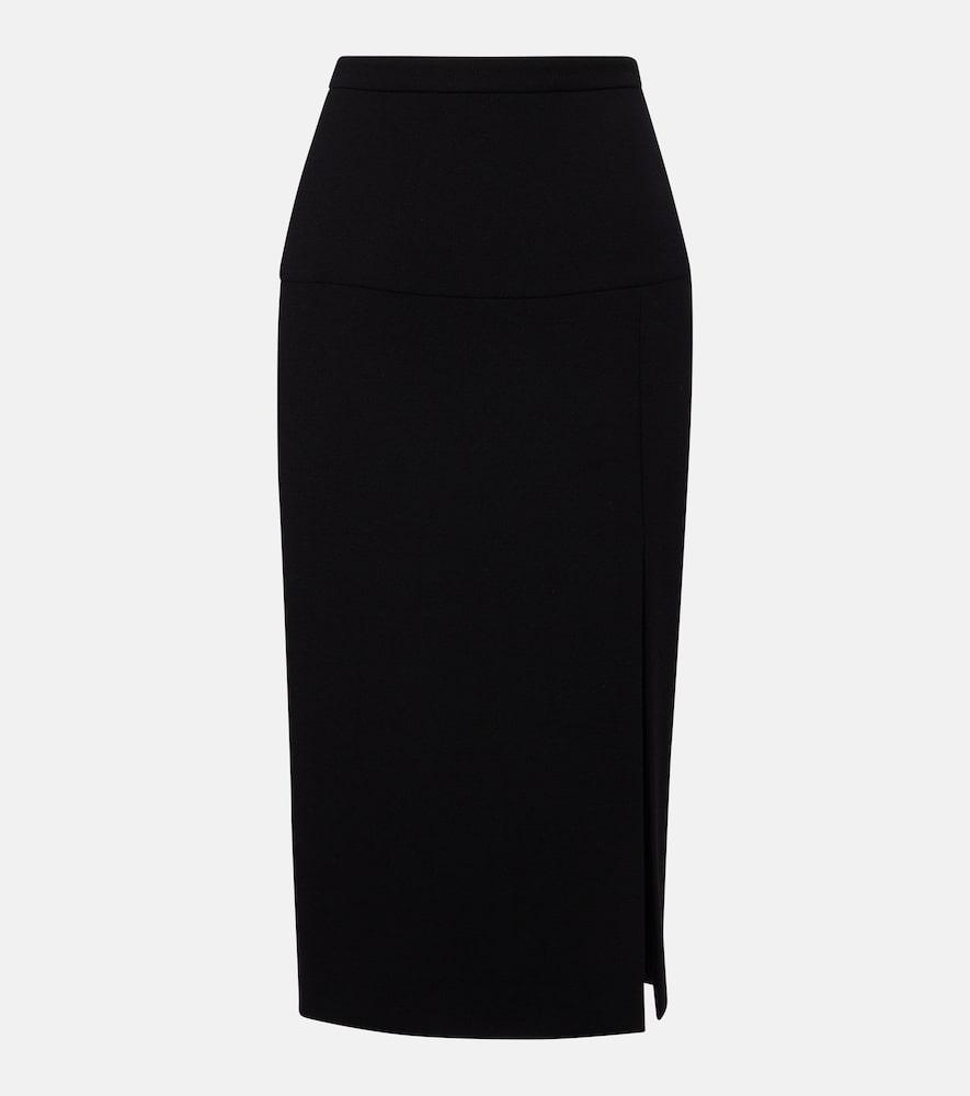 valentino virgin wool crêpe pencil skirt