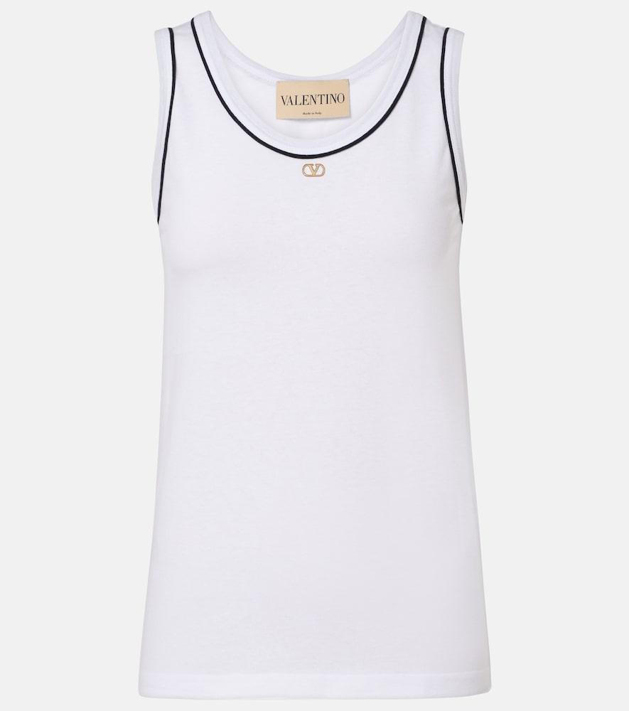 valentino vlogo cotton jersey tank top