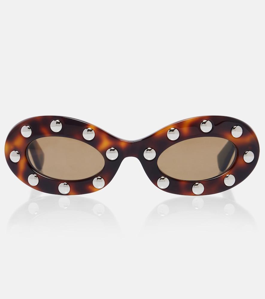 valentino vlogo studded oval sunglasses