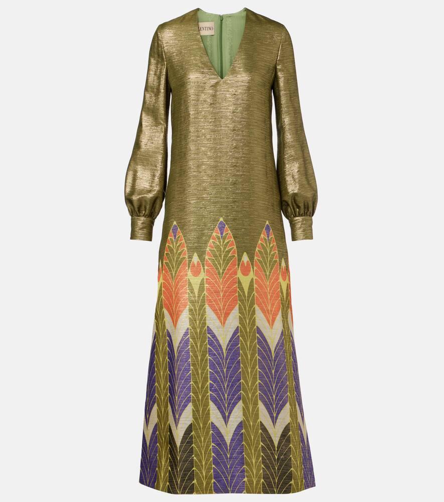 valentino voyage imaginaire lamé maxi dress