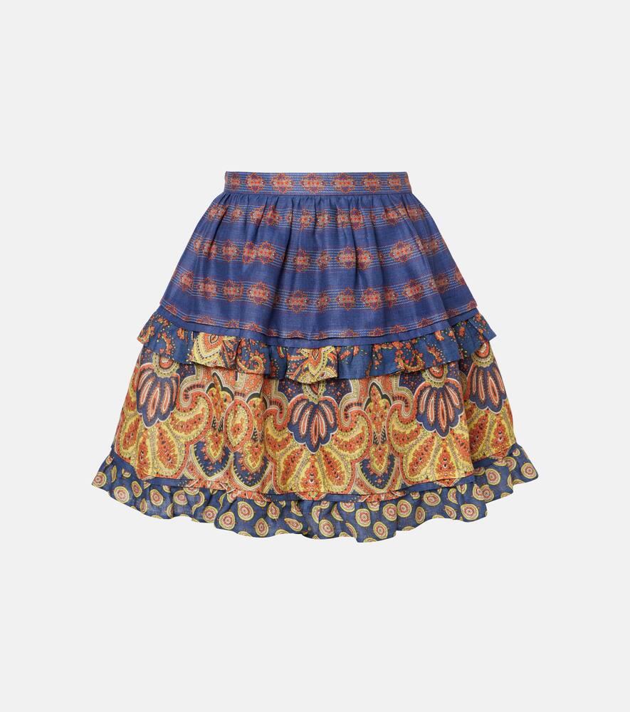 valentino voyage imaginaire tiered linen miniskirt