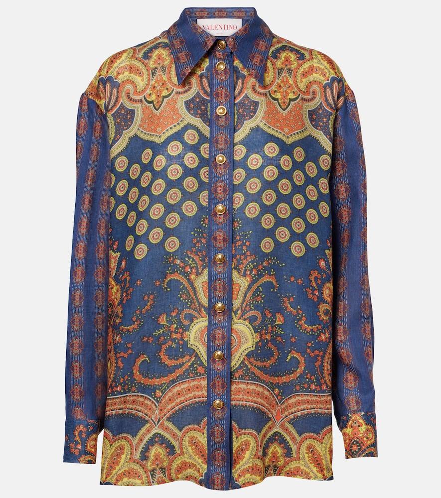 valentino voyage imaginaire vlogo linen blouse