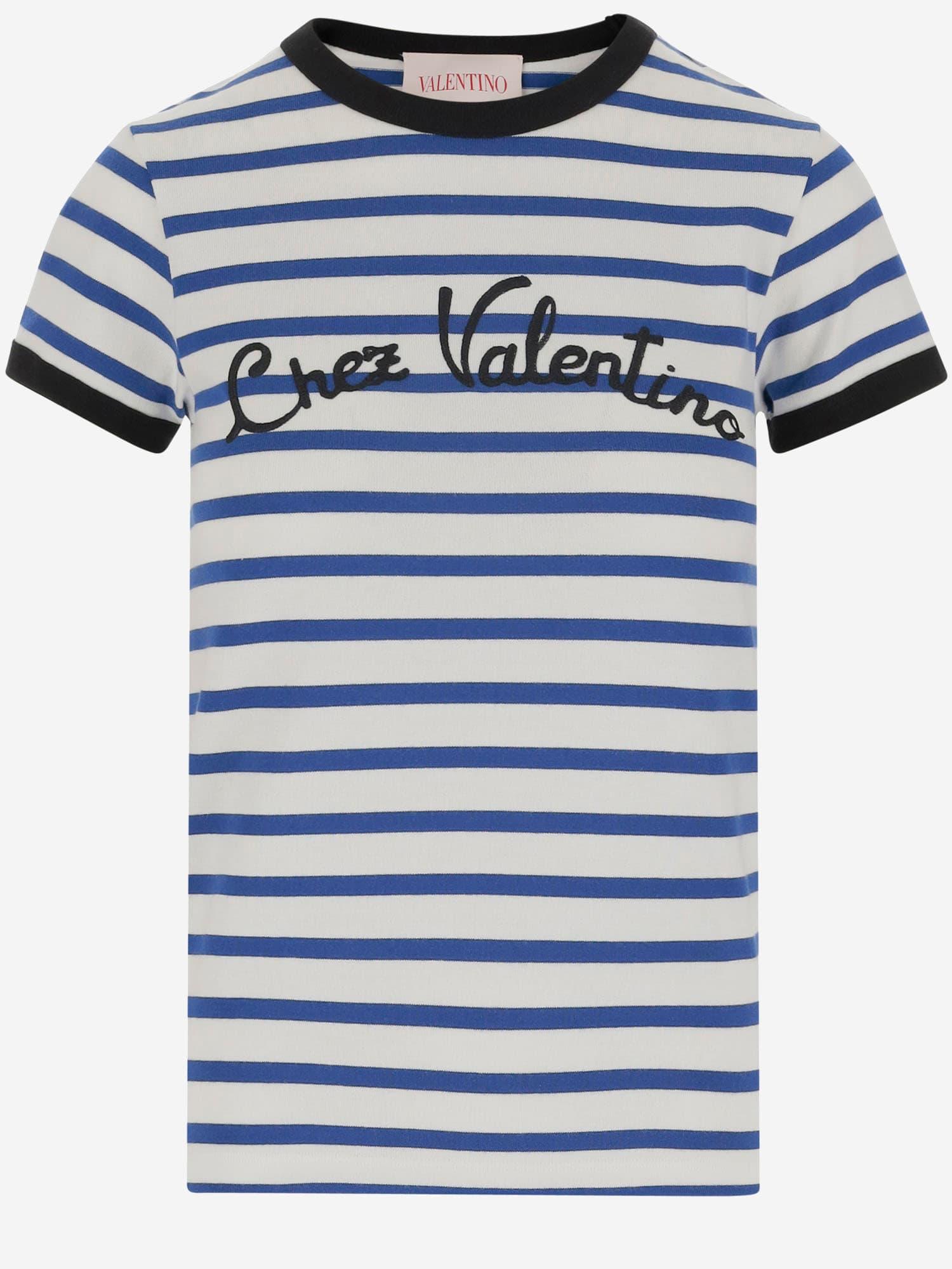 valentino white and blue cotton t-shirt