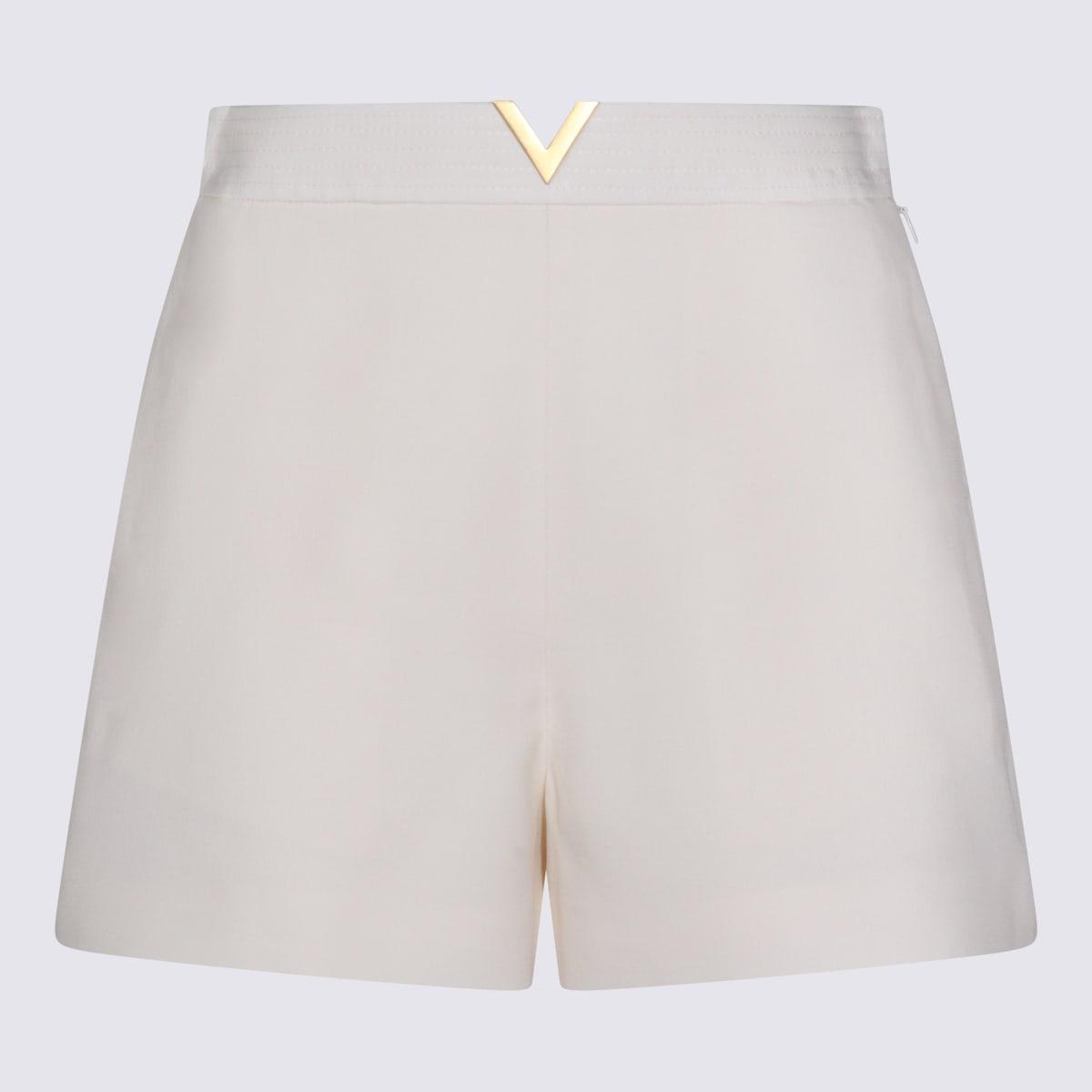 valentino white viscose mini shorts