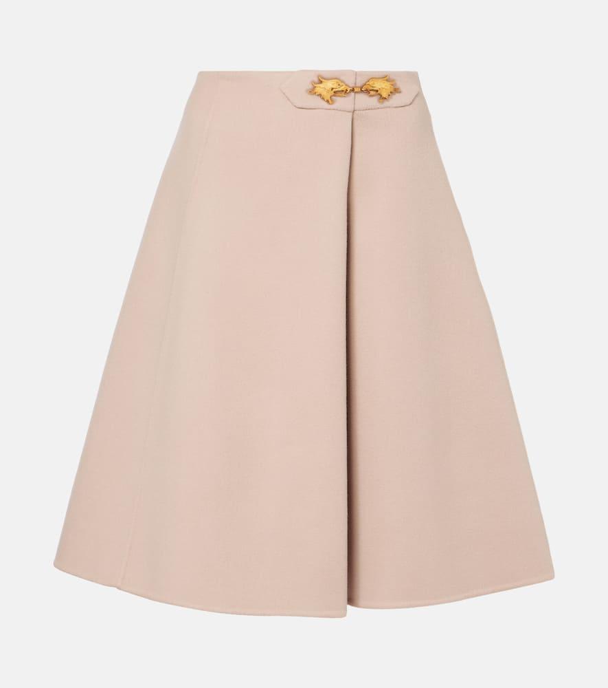valentino wool and cashmere midi skirt