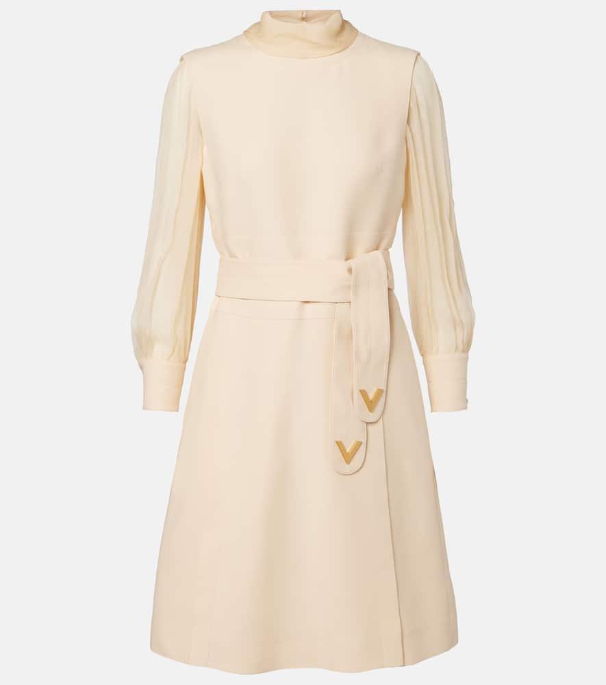 valentino wool and silk crepe couture minidress