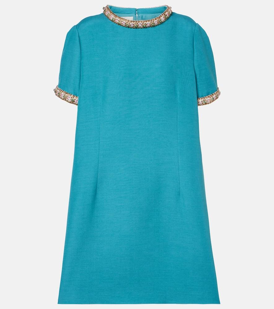 valentino wool and silk embellished cocktail dress