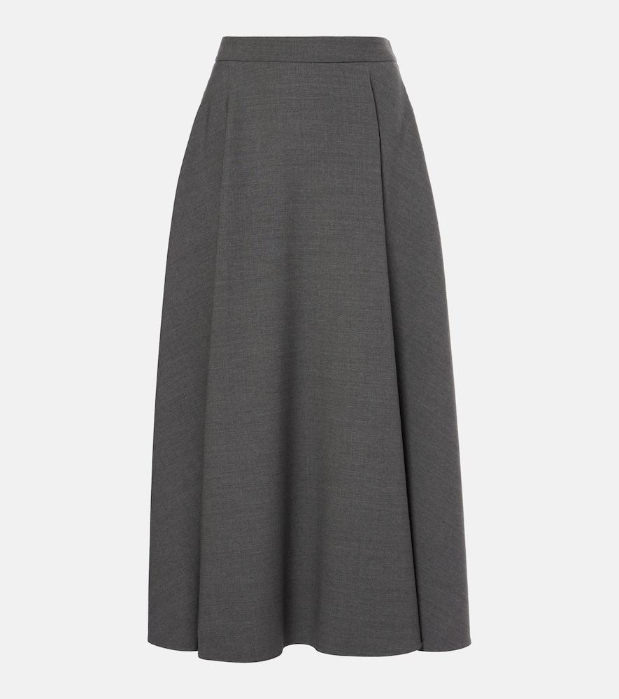 valentino wool gabardine midi skirt