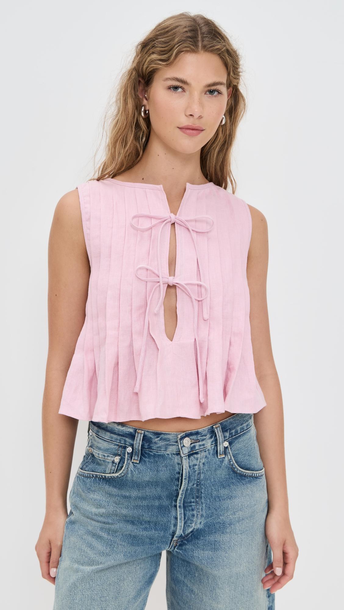 valeria linen top musk