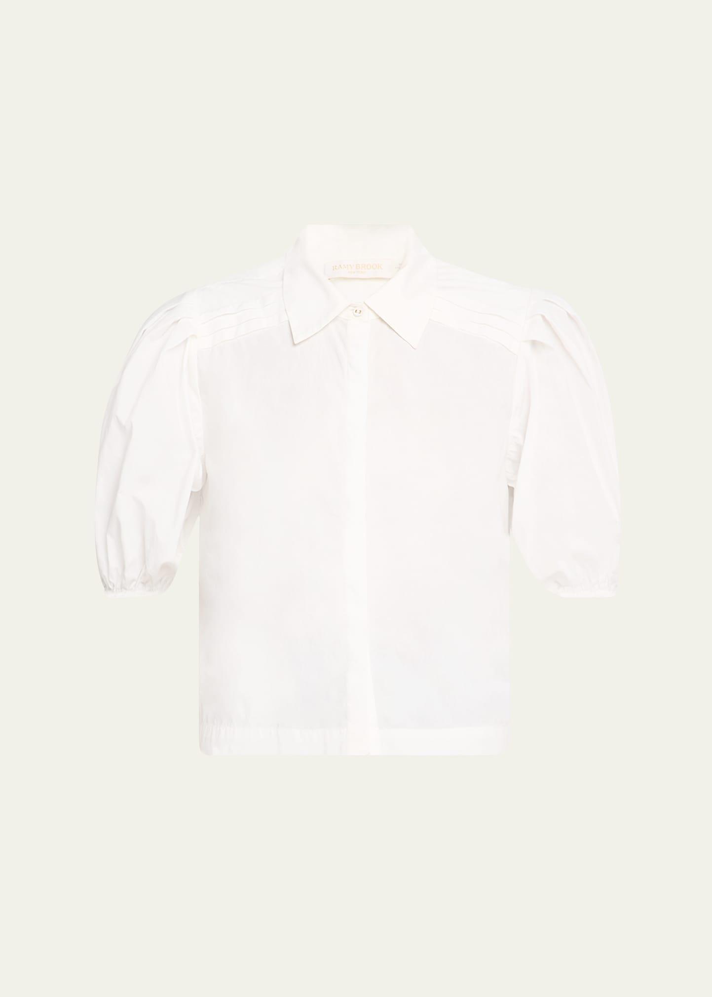 valeria puff-sleeve cotton shirt