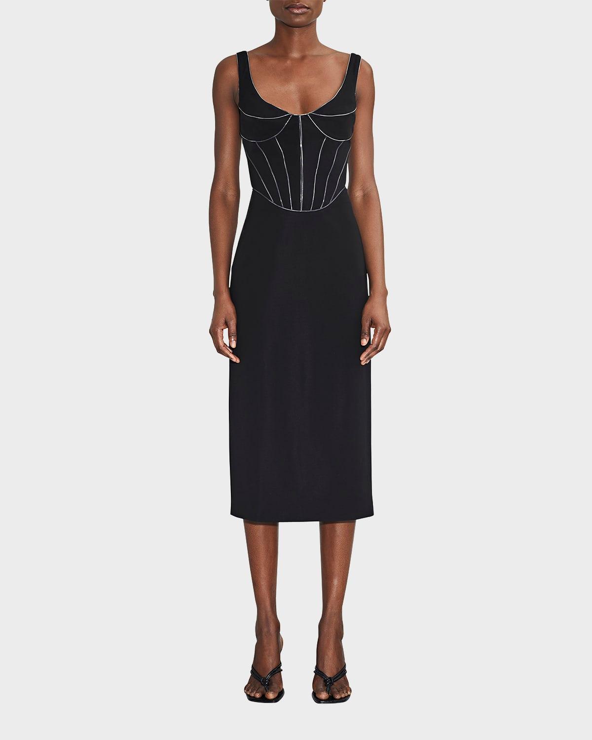 valerie corset midi dress