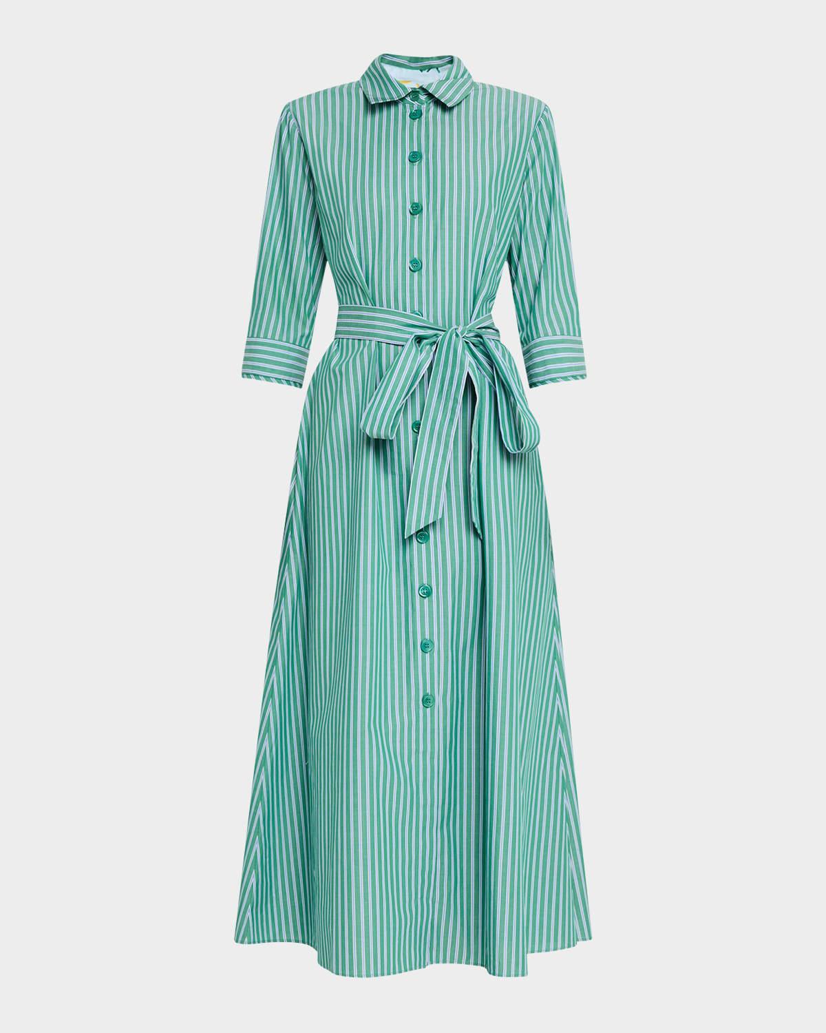 valerie striped cotton midi shirtdress
