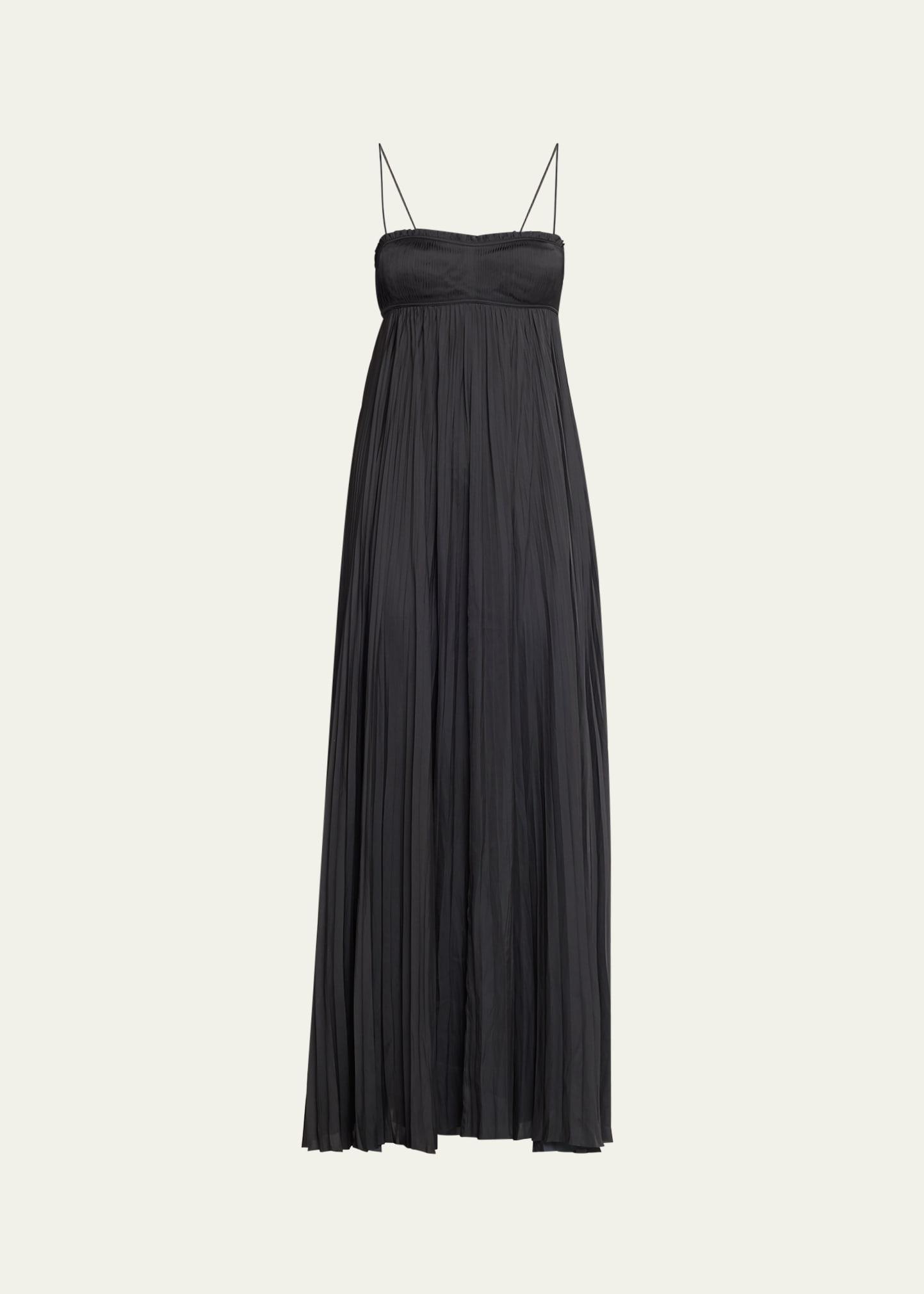 valira pleated empire-waist gown