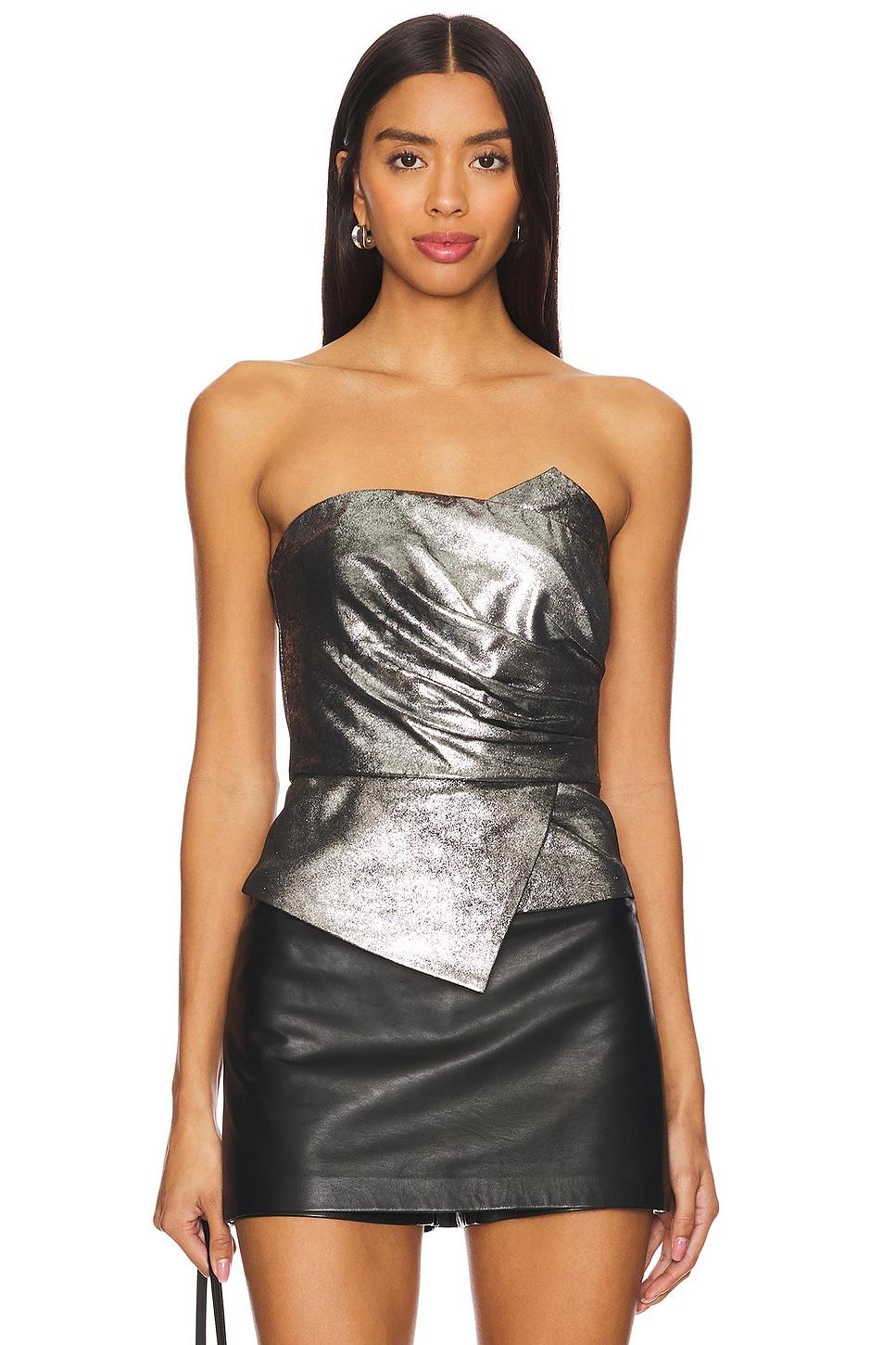 vallan leather crop top