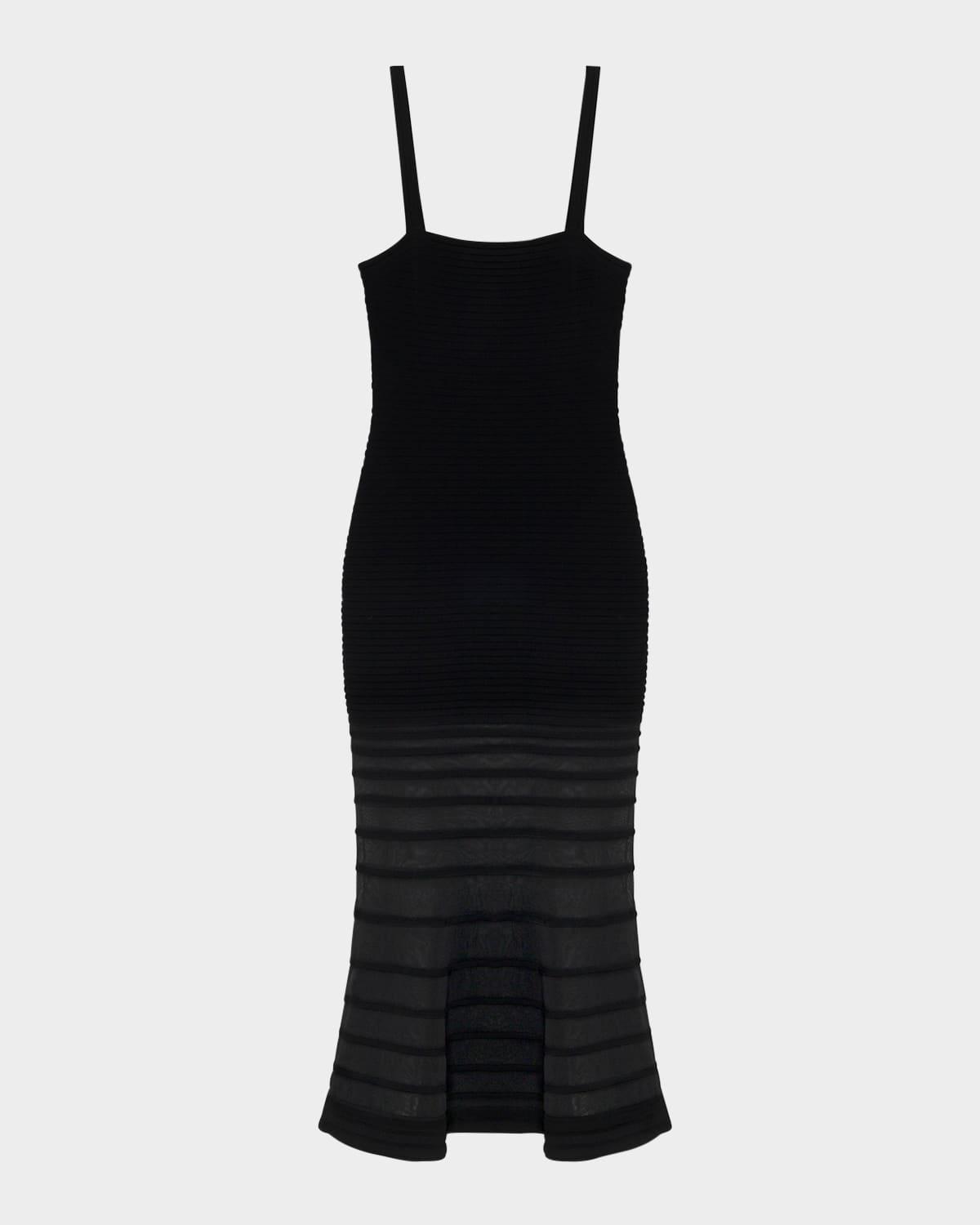vallarie stripe illusion midi dress