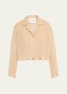 vally studded cropped gauze shirt