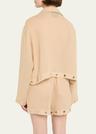 vally studded cropped gauze shirt